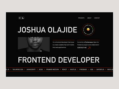 Developer portfolio UI exploration design figma landing page portfolio portfolio design ui ui design ui motion ux design