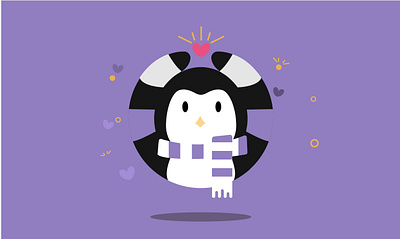 •.• Mrs Penguinnn aniaml logo animal logo design artisti artwork brand identity branding cute animal logo digital art digital artwork digital illustartion drawing graphic design logo penguin design penguin logo penguin mascot logo purple logo ui vector