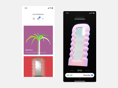 Mobile Store & 3D product viewer for Poltronova 3d 3d model animation furniture minimal mobile store poltronova product shopping store ui ux viewer
