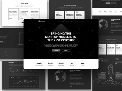 Website Design for Venture Capital Business Group black and white website dark website modern website design startup website ui venture capital website website design