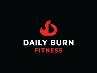 Daily Burn Fitness Logo brand burn cardio company design fire fitness flame gym health letter d logo logo design modern negative space spirit