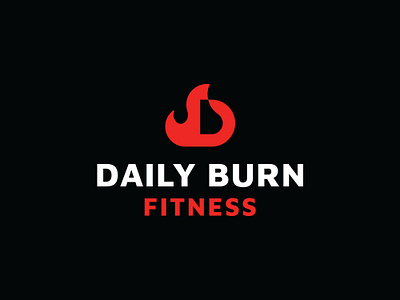 Daily Burn Fitness Logo brand burn cardio company design fire fitness flame gym health letter d logo logo design modern negative space spirit