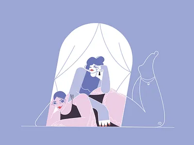 Relaxing butt character design flat illustration girl girls illustration illustration art lying power purple relaxing solidarity window woman women