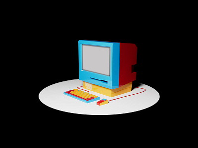 PC pop clássico 3d illustration