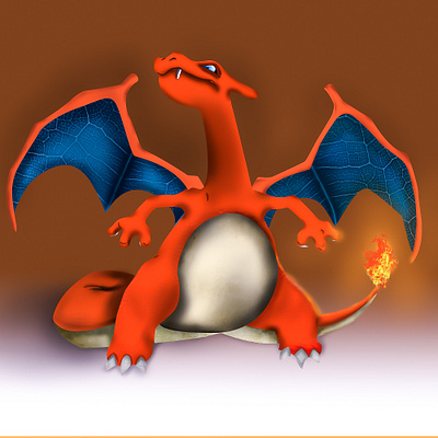 Charizard realistified app artwork branding design graphic design illustration logo photoshop typography ui ux vector