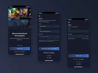 Sign Up Nonton'O Mobile App Design design mobile design ui ux
