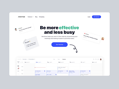 Aerotime Landing Page agency calendar design icon illustration landing mobile page saas todo ui website