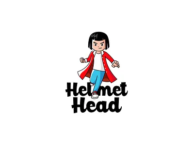 helmet Head 2d branding character clean design graphic design illustration logo mascot modern simple vector