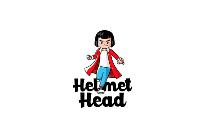 helmet Head 2d branding character clean design graphic design illustration logo mascot modern simple vector