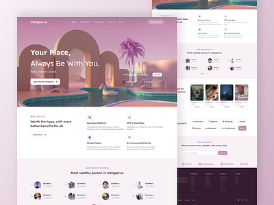 metyper.se, An NFT Metaverse Auction Website [part 2] 3d app auction clean design design illustration landing page metaverse mobile new shot nft popular shot token ui ui inspiration uiux website