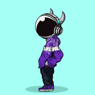 THE COOL ASTRONAUT CHARACTER art artwork astronaut character design doodle drawing illustration vector