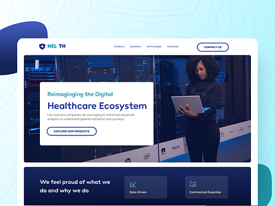 Healthcare Data Expertise Website Header Design business website clean ui data analytics divi theme figma header design healthcare healthcare website landing page design ui visual design wordpress