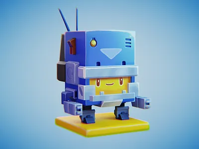 TAK 3d animation blender cute design diorama gamedev illustration light robot