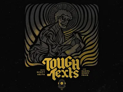 Tough Texts bible branding christian design hand drawn hand made illustration minimal podcast podcast cover text texture textures tough vector