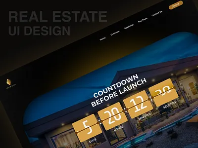 Landing Real Estate Dark Mode app branding design graphic design illustration logo typography ui ux vector web design webui