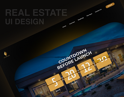 Landing Real Estate Dark Mode app branding design graphic design illustration logo typography ui ux vector web design webui