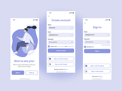 Sign Up / Sign In | Mobile app 22d app application branding concept daily daily ui dailyui design graphic design illustration log in logo mobile mobile app registration sign in sign up start page ui