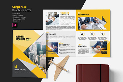 Bifold Business Brochure Template bifold brochrue business business bifold business brochure clean company brochure corporate corporate brochure creative digital brochure editable finance indesign template instant download marketing minimal modern multipurpose printable professional