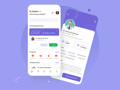 Medical app - Doctor Appointment Mobile App admin adobexd android app appdesign branding dashboard design figma graphic design illustration iphone logo sketch ui uidesign uiuxdesign ux vector webdesign