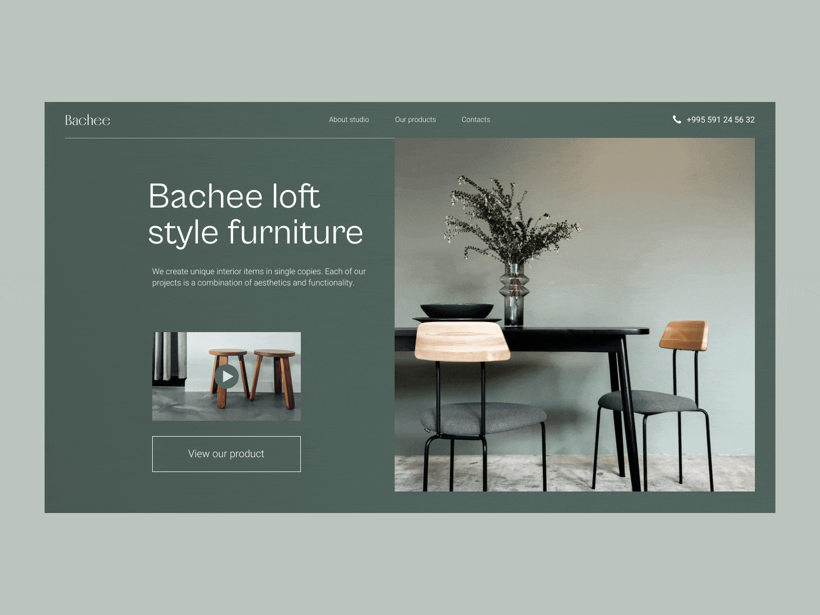 Concept for a furniture studio figma landing landingpage ui uidesign uiux ux