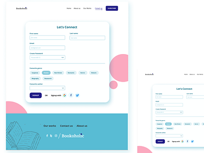 Contact/Signup form for book website dailyui design illustration typography ui ux website website design