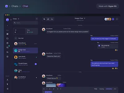 Chats | Light/Dark admin dark dashboard design interface light product design ui ux