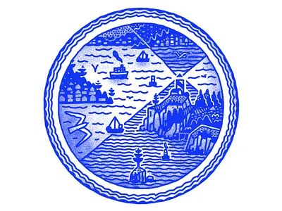 Blue Plate Special design illustration texture