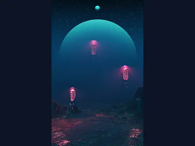 TakeOff 3d 3d art album art alien art blender cover cover art cycles design music planets render rocks sci fi space