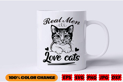 Real men Love Cats design graphic