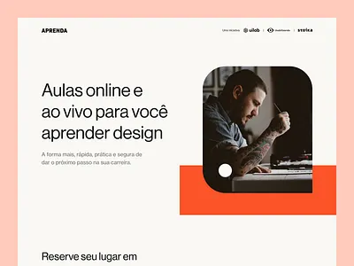 Aprenda Design Landing Page beige landin landing page orange ui ui design website