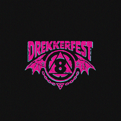 Drekkerfest 8 Logo 8 bat wings brewery chain craft beer creepy crest drekker brewing eight ball fargo icon lockup logo north dakota symbol texture