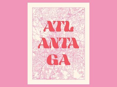 ATL map atl atlanta design graphic design grid illustration map typography