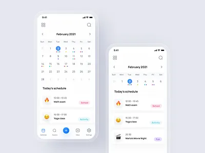 Calendar app UI app design calendar app clean design interface minimal mobile app mobile ui task managment app ui uidesign