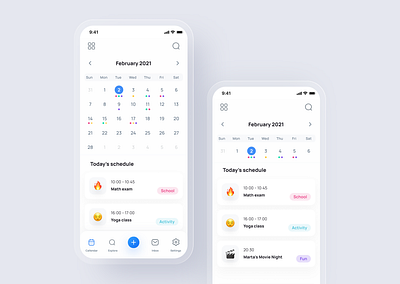 Calendar app UI app design calendar app clean design interface minimal mobile app mobile ui task managment app ui uidesign