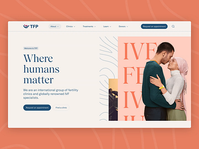 TFP homepage scroll. about care clinic design fertility gt america hero homepage human journey medical tfp treatment ui ux web design woman women wulkan display