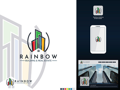 RAINBOW Building & Real Estate app brand identity branding building contruction design home building real estate ui