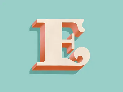 E 36 days of type design dimensional type drop cap hand lettering lettering typography