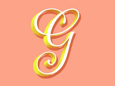 G 36 days of type design dimensional type drop cap hand lettering lettering typography