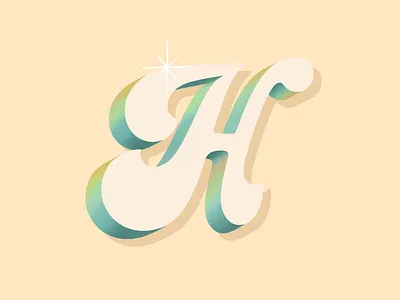 H 36 days of type dimensional type drop cap hand lettering lettering typography