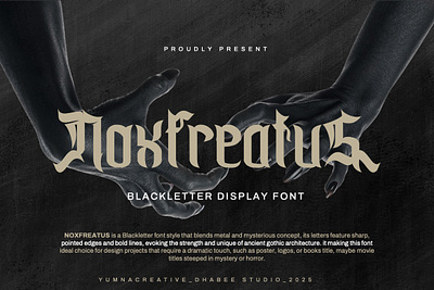 Noxfreatus – Blackletter Display Font blackletter brand decorative design display font fraktur gothic horror illustration modern new old old english retro typeface typography ui vintage web