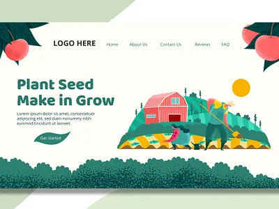 FREE Farmer Seeding - Landing Page advertisting agency app branding design digital digital analyst eco green farmer gardening hospital illustration optimization seeding ui ui design ux ux design web maintance webinar advertisting website