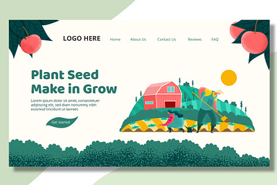 FREE Farmer Seeding - Landing Page advertisting agency app branding design digital digital analyst eco green farmer gardening hospital illustration optimization seeding ui ui design ux ux design web maintance webinar advertisting website