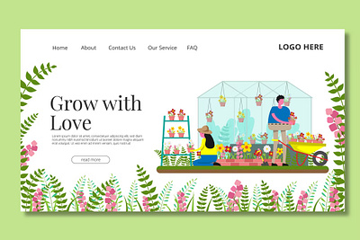 FREE Gardening - Landing Page advertisting agency app branding design digital digital analyst eco green farmer gardening hospital illustration optimization seeding ui ui design ux ux design web maintance webinar advertisting website