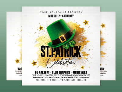 St Patrick's Day Flyer branding clover club flyer event flyer design flyer template gold pot graphic design holiday instagram irish logo night club print design saint patricks day st patrick st patricks st patricks day