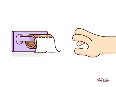 Last one 🧻 cute design hand illustration paper roll toilet toilet paper