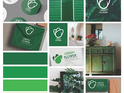 Green Flower Logo branding design graphic design logo