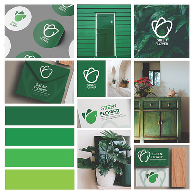 Green Flower Logo branding design graphic design logo