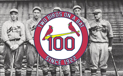 St Louis Cardinals - Two Birds On A Bat (100th Anniversary) 100 anniversary baseball bat birds brand cardinals design graphic design identity logo mlb sports st louis visual