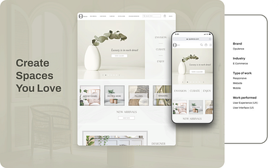 E-Commerce Responsive Design e commerce furniture home decor mobile design mobile ui ui web design web ui
