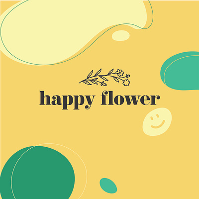 Happy Flower Logo branding design graphic design icons logo type typography vector